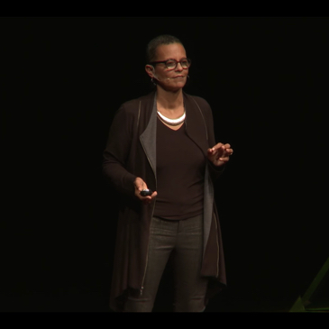 Image of Destiny Arts Center Artistic Director Sarah Crowell speaking at TEDx